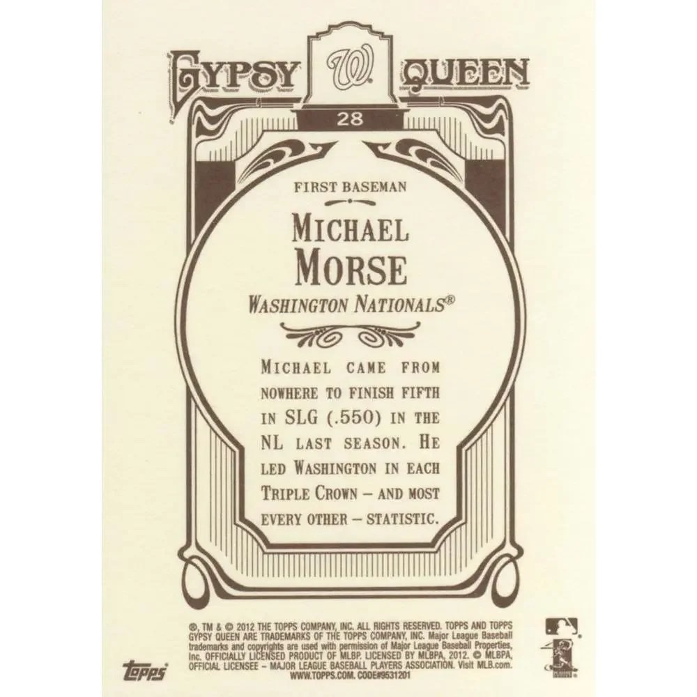 2012 Topps Gypsy Queen Michael Morse # 28 Washington Nationals
